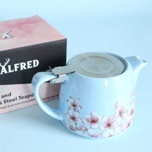 alfred ceramic and stainless steel teapot fabfitfun NIB